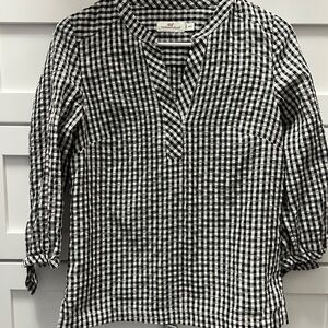 Vineyard Vines Black and White Gingham Blouse